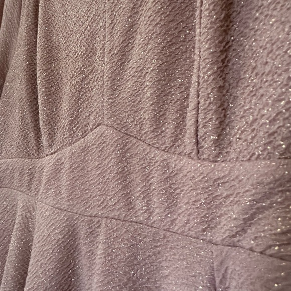 Champagne Pink & Gold Shimmer Skater Dress - Picture 3 of 8